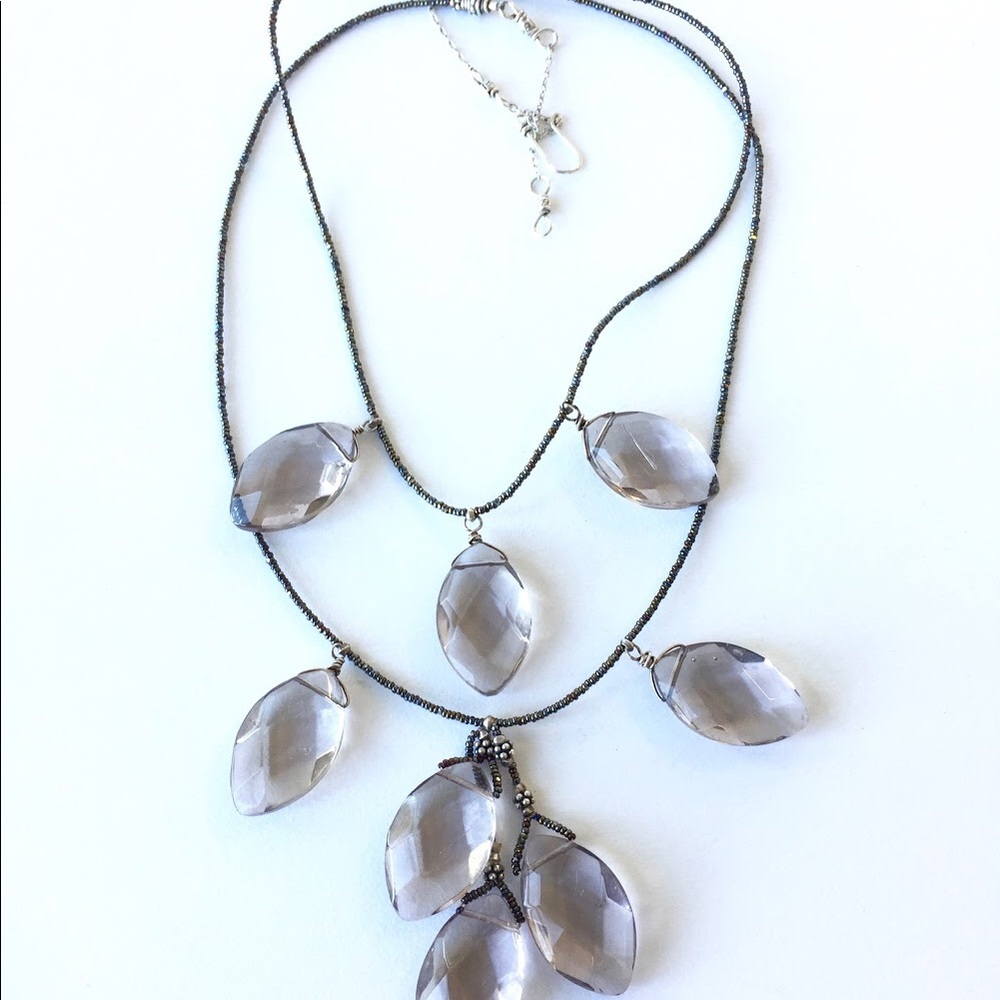Topaz necklace, 2 strand